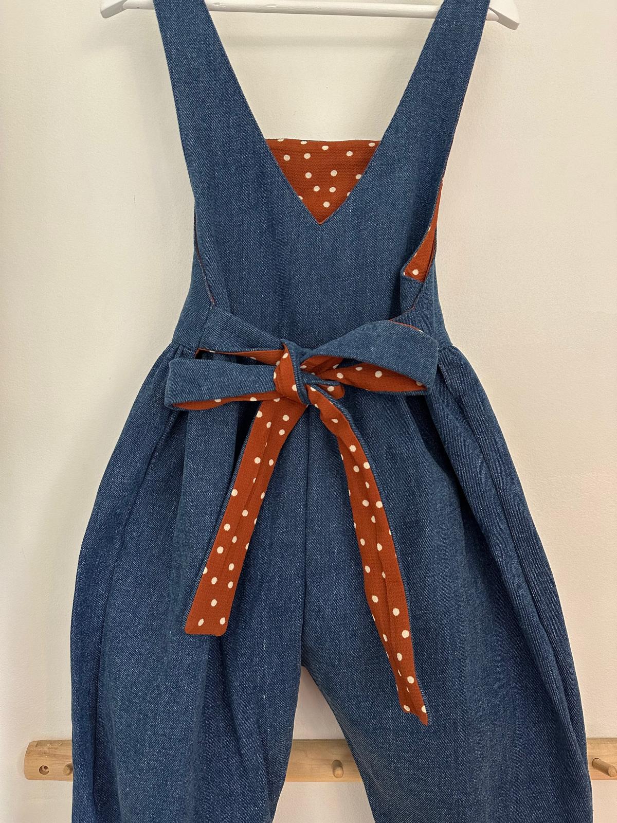 Denim Tie Back Dungaree