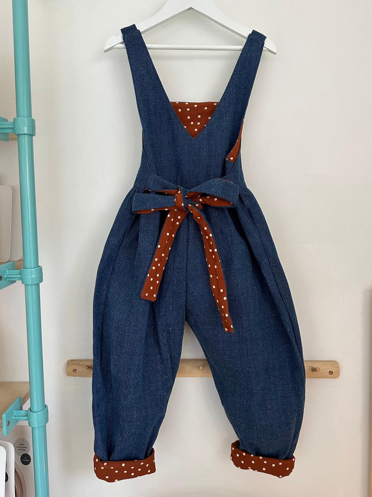 Denim Tie Back Dungaree