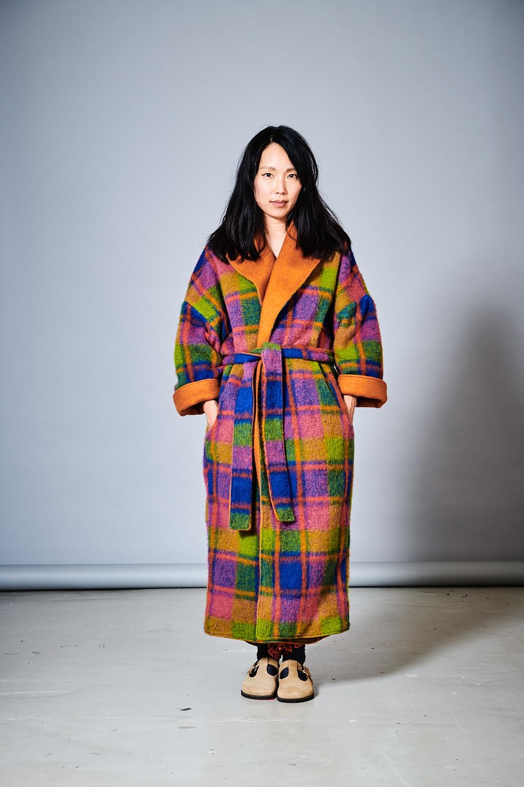 Multi-Coloured Check Reversible Winter Coat