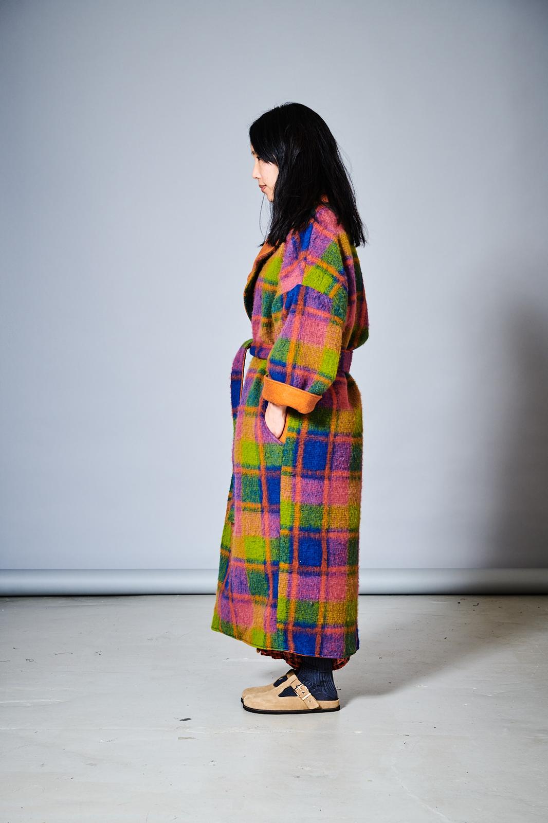 Multi-Coloured Check Reversible Winter Coat